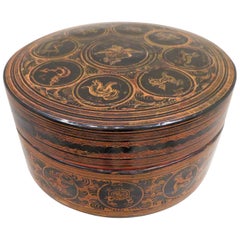 Late 19th Century Burmese Red Lacquer Betel-Box