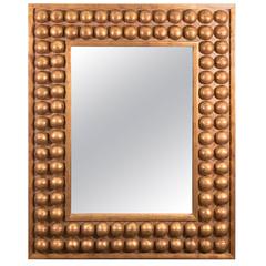 A Midcentury Italian Wall Mirror with Modernistic Giltwood Frame 9