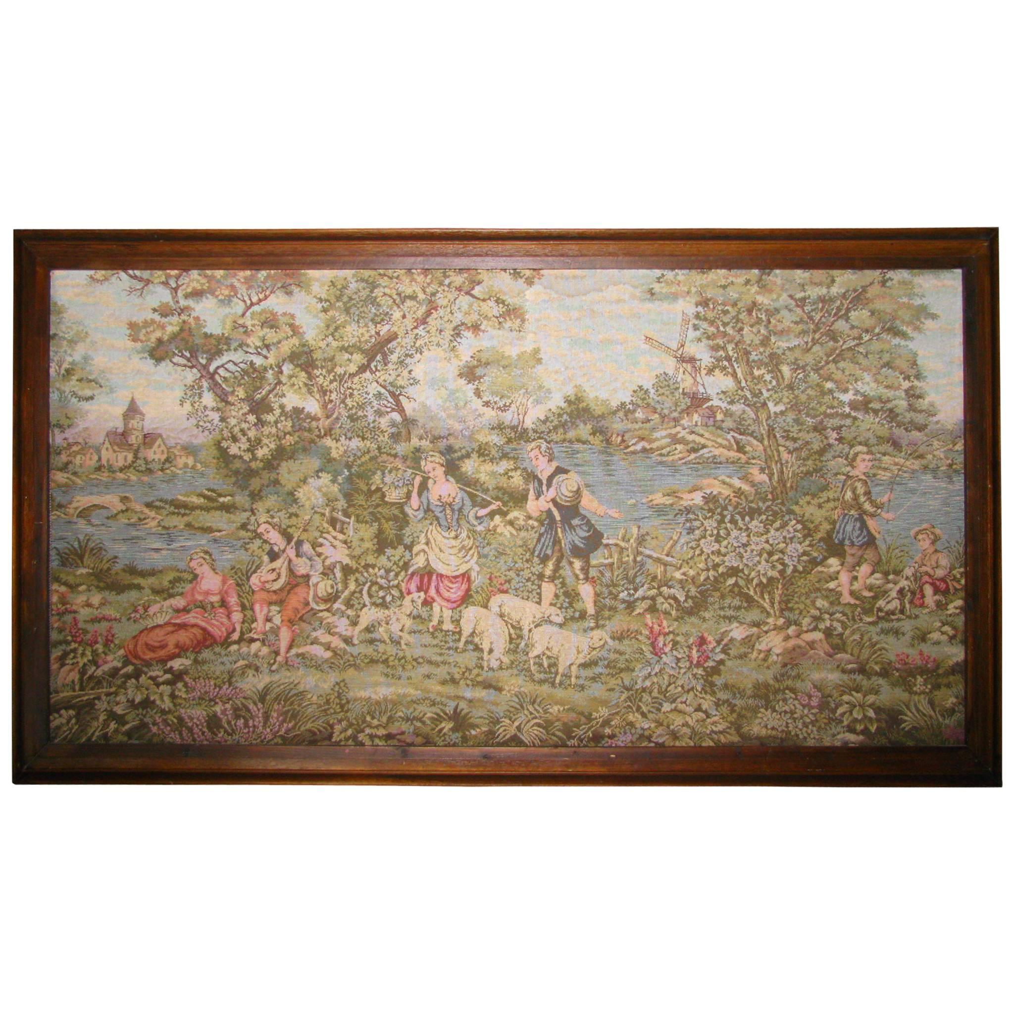 Antique 19th Century Aubusson Style French Tapestry