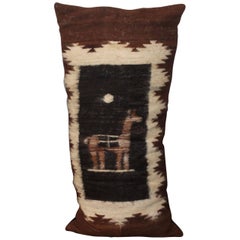 Retro Fantastic Peruvian Indian Lama Lambs Wool Bolster Pillow