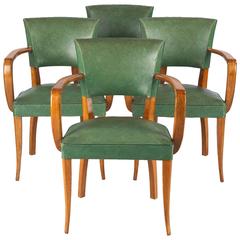 Set of Four French 1940s Bridge Armchairs 5