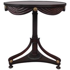 Carved Mahognay Draped Round Table