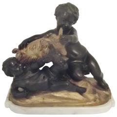 19th Century Bronze "Putti Feeding a Goat" after Clodion 2