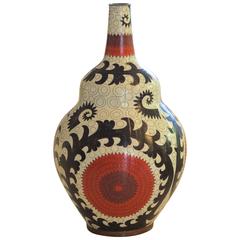 Japanese Cloisonné Graphic Vase