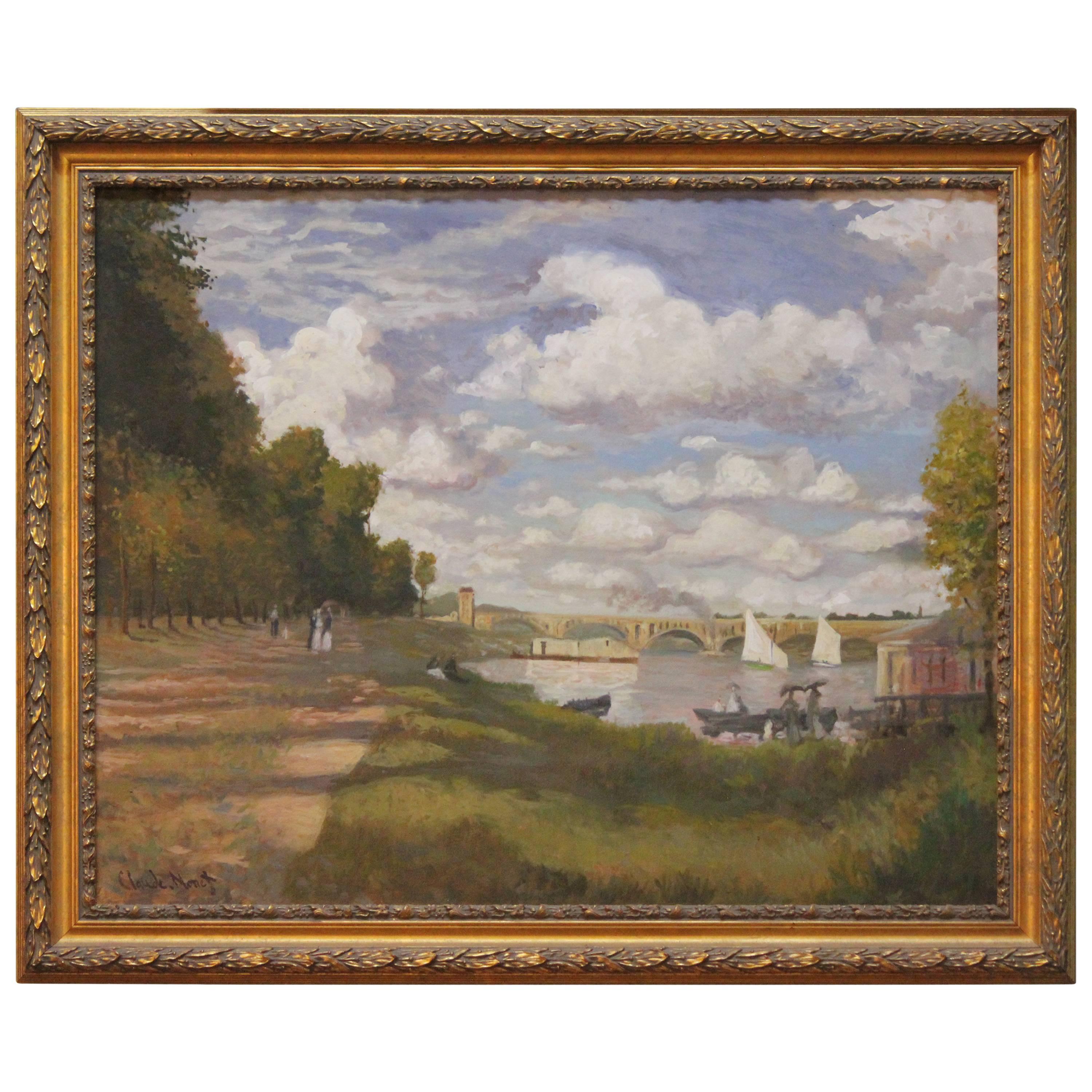 French Impressionist Oil on Canvas after Claude Monet by N.K. Gibbs