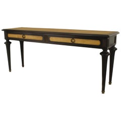 Vintage French Louis XVI Style Jansen Ebonized Davenport Table