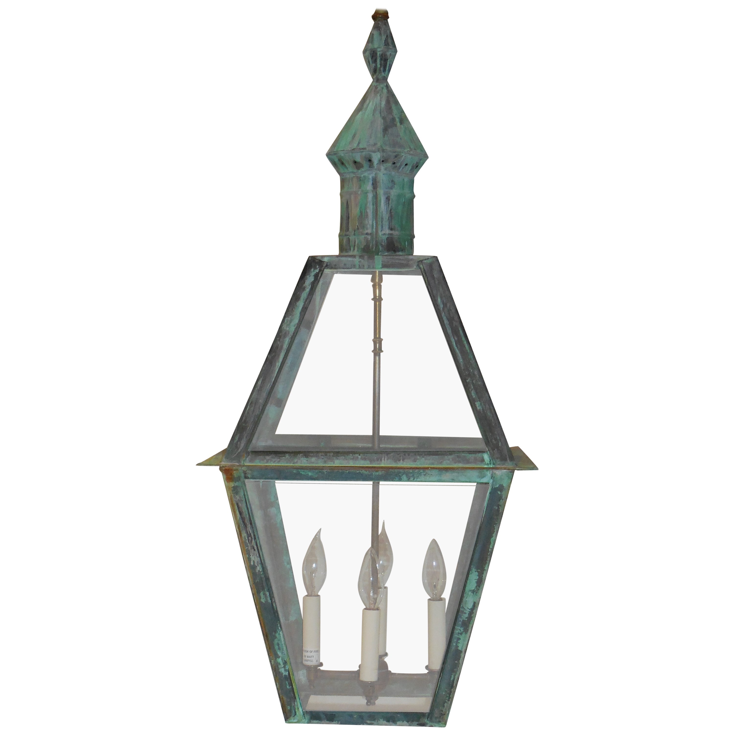 English Copper Hanging Lantern in Rare Smaller Size For Sale at 1stDibs