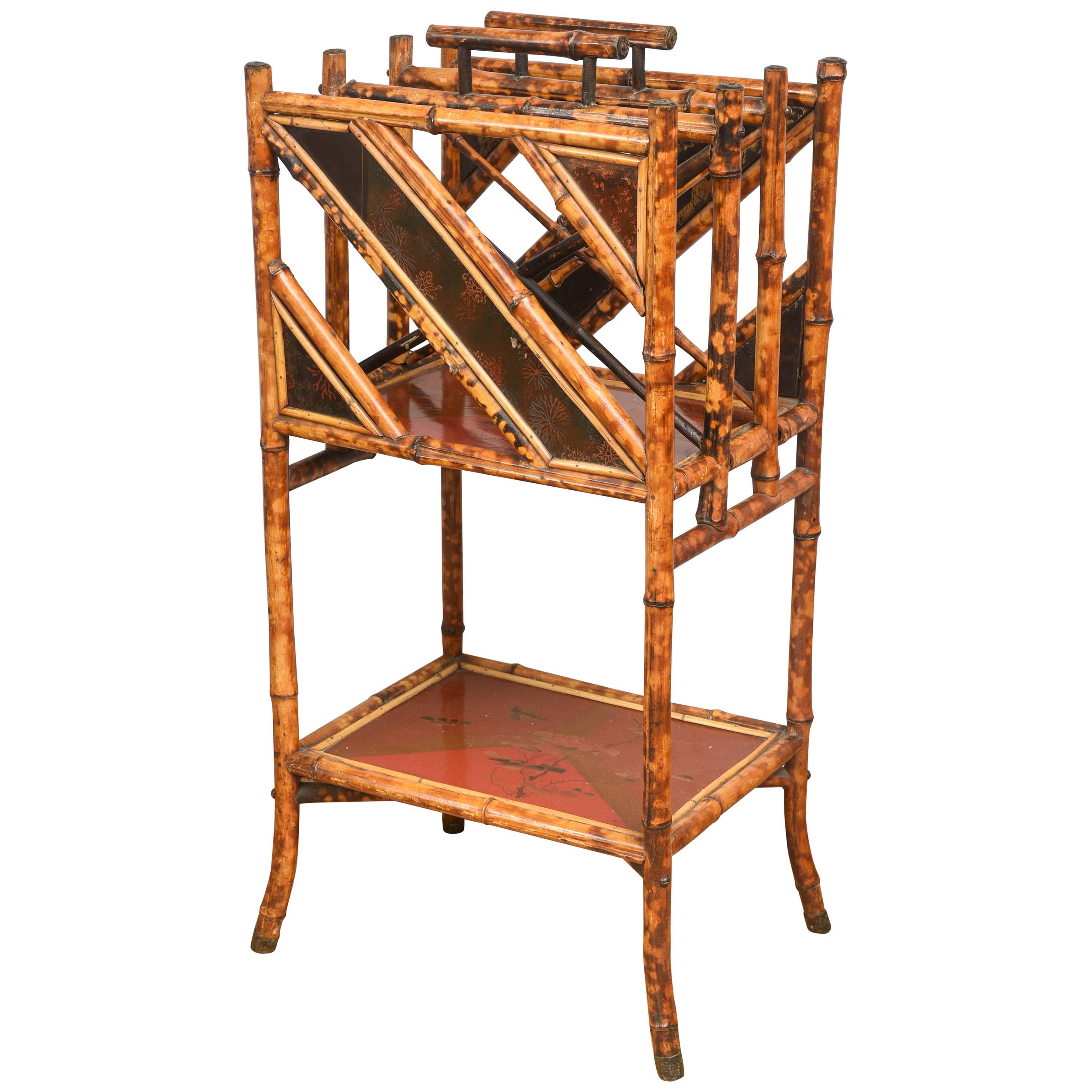 19th Century English Bamboo Canterbury  For Sale
