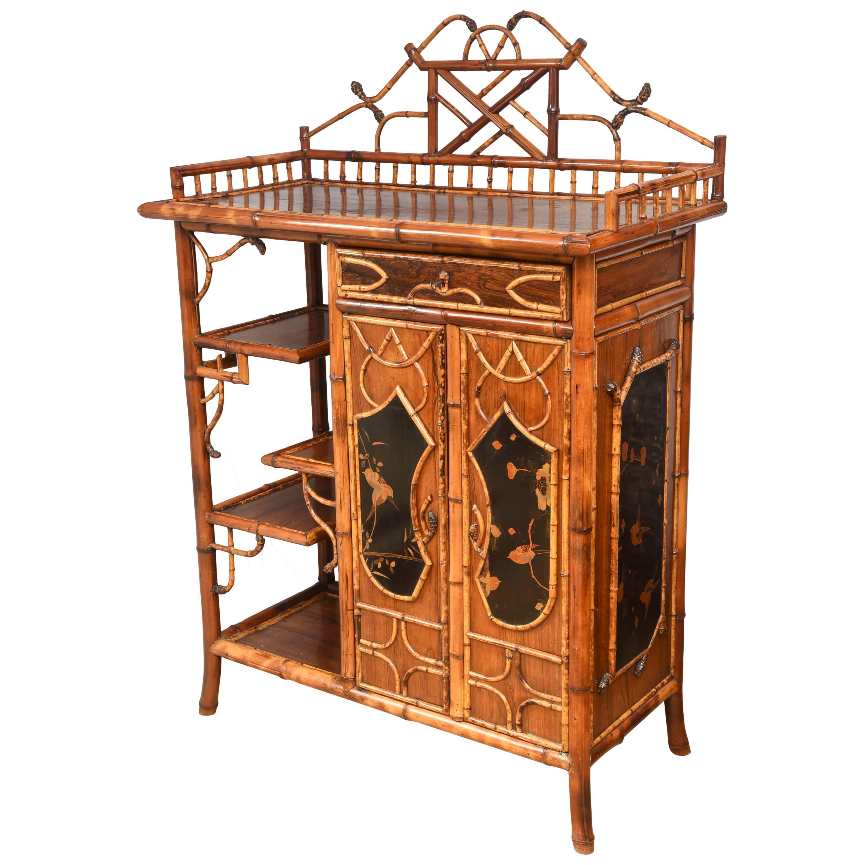 Rare 19th Century Superb English Bamboo Cabinet