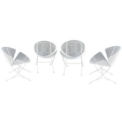 Retro Set of Four John Salterini Mid-Century Modern Clamshell Chairs