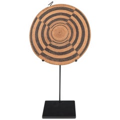 Woven Rattan Disc on Metal Stand