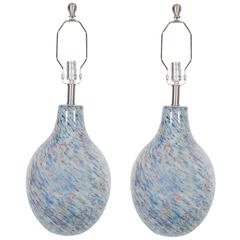 Pair of Murano Art Glass Lamps with Light Up Bases 8