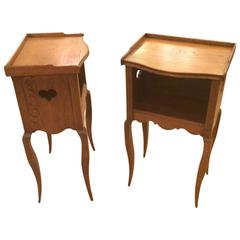 Pair of Charming French Oak Night Stands Table de Nuit 6