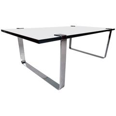 Midcentury Chrome and Glass Coffee Table 5