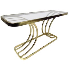 Vintage Modern Brass Console Table