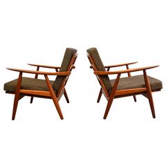 Hans Wegner Pair of GE-270 Teak Lounge Chairs for Getama