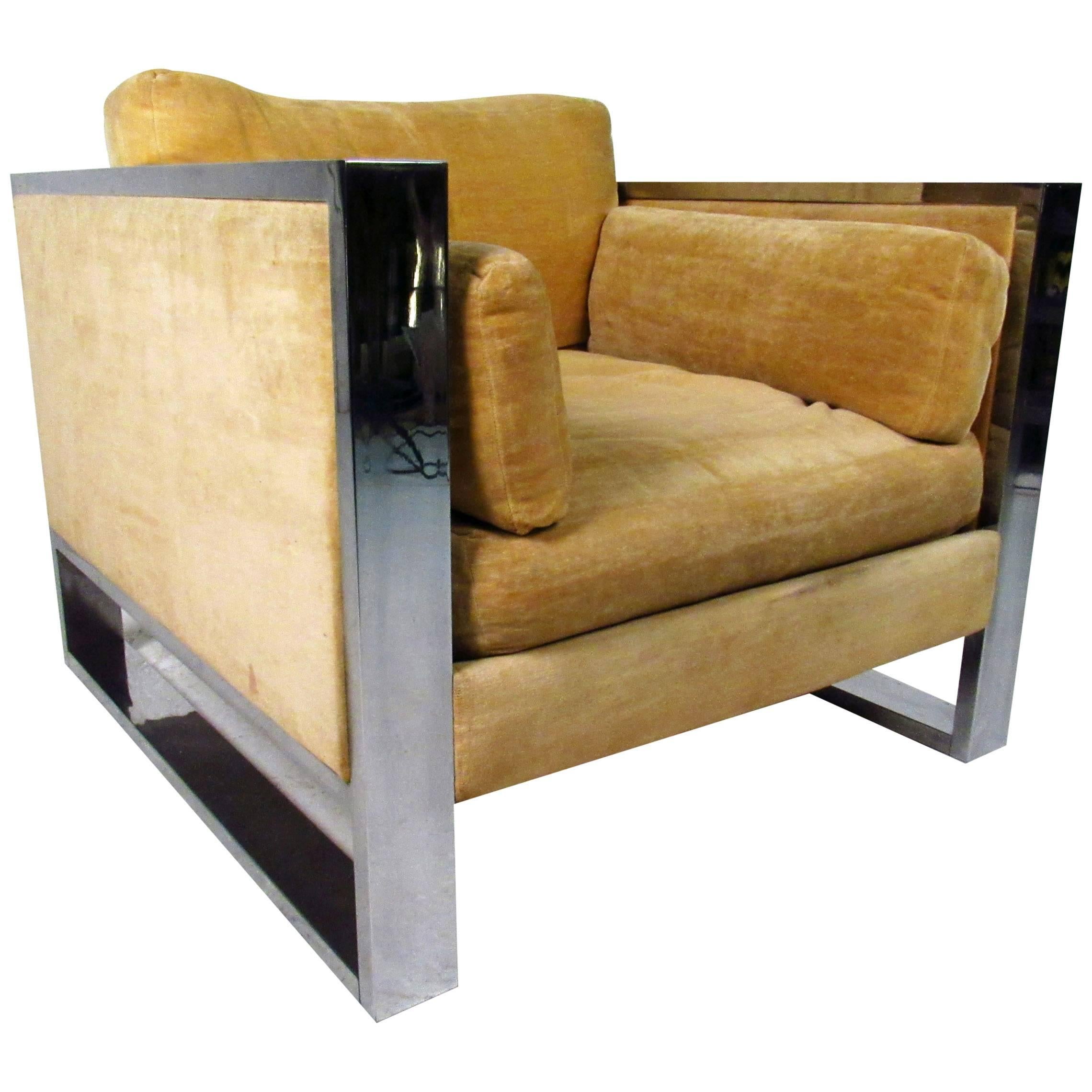 Midcentury Milo Baughman Style Lounge Chair