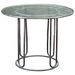 Bronze and Glass Table by Walter Lamb