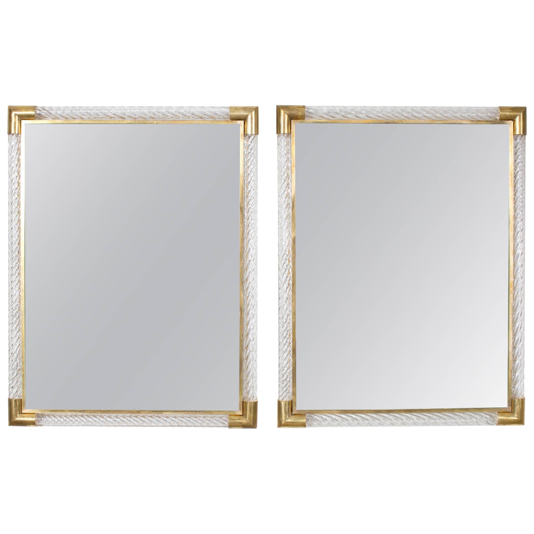 Italian Pair of Murano Mirrors by Ongaro e Fuga