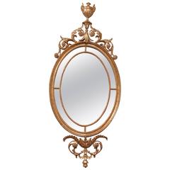 George III Oval Giltwood Mirror