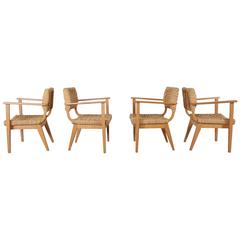 Set of Four Armchairs by Adrien and Frida Audoux-Minet for Vibo Vesoul