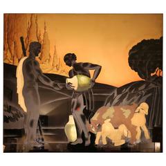 1940s Opaline Decorative Panel