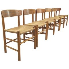 Six Børge Mogensen J39 Chairs for FDB Mobler, Denmark