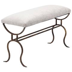 Vintage Spanish Gilt Forged Iron Bench