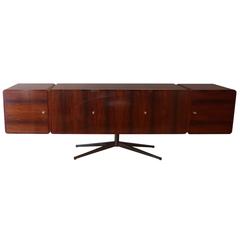 Rosewood Credenza with associated base attributed to Knoll, circa 1950