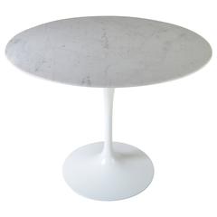 Early Eero Saarinen Tulip Dining Table with Carrara Marble Top for Knoll