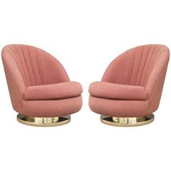 Pair of Milo Baughman for Thayer Coggin Tilt and Swivel Chairs