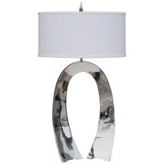 Hand-Forged Stainless Steel Lamp by Curtis Norton 12