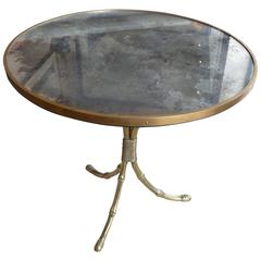 Faux Bamboo Silvered Drinks Table