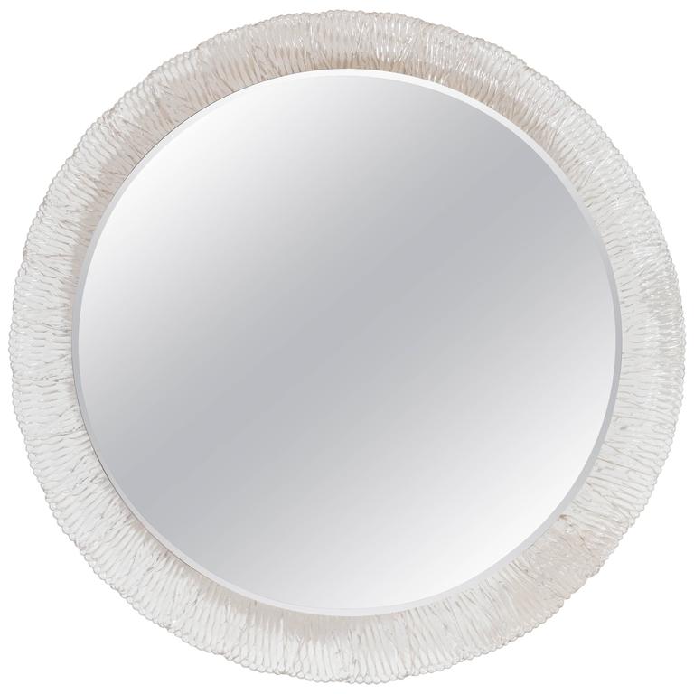 Round Illuminated Wall Mirror With Lucite Frame Attributed To Round Illuminated Wall Mirror With Lucite Frame Attributed To Hillebrand For