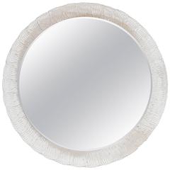 Round Illuminated Wall Mirror with Lucite Frame Attributed to Hillebrand