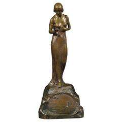 Exceptional Art Nouveau Bronze Sculpture by Rudolf Podany 