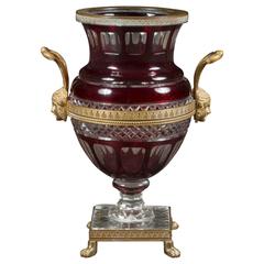 19th Century Bronze-Mounted Red Glass Vase 6