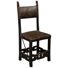 17th Century Carved Renaissance Chair in Untouched Condition