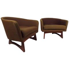 Pair of Adrian Pearsall Barrel Back Lounge Chairs for Craft Associates 