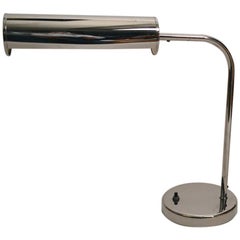 Chrome Desk Lamp with Adjustable Hood Shade