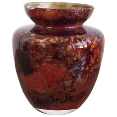 Petite Églomisé Murano Glass Vase, Italy 1960s