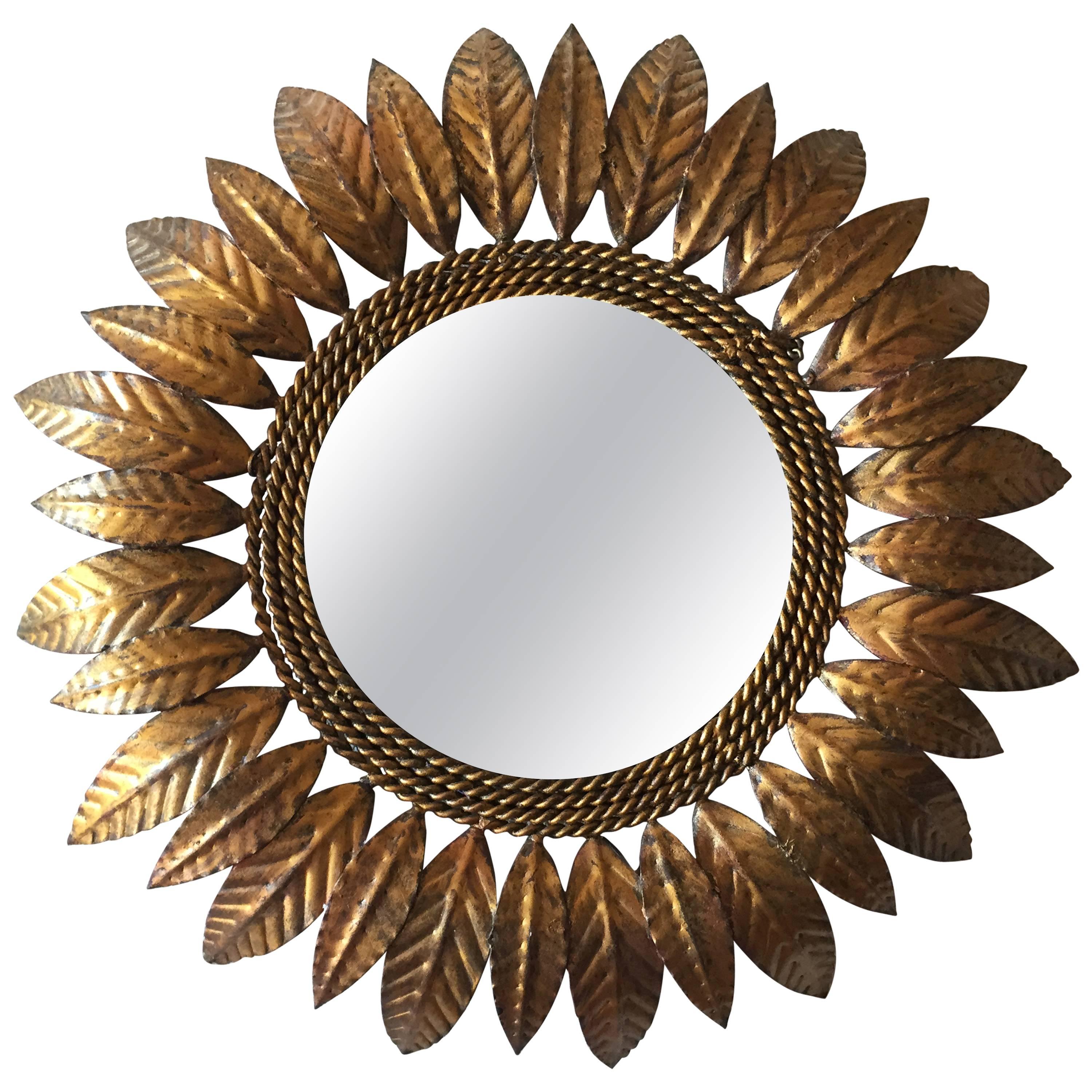 Mid-Century Modern Sunburst Mirror For Sale