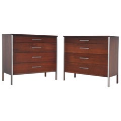 Paul McCobb Walnut and Aluminum Chests