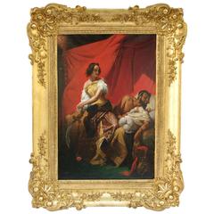 Antique Oil on Canvas after Horace Vernet "Judith and Holopherne, " circa 1880