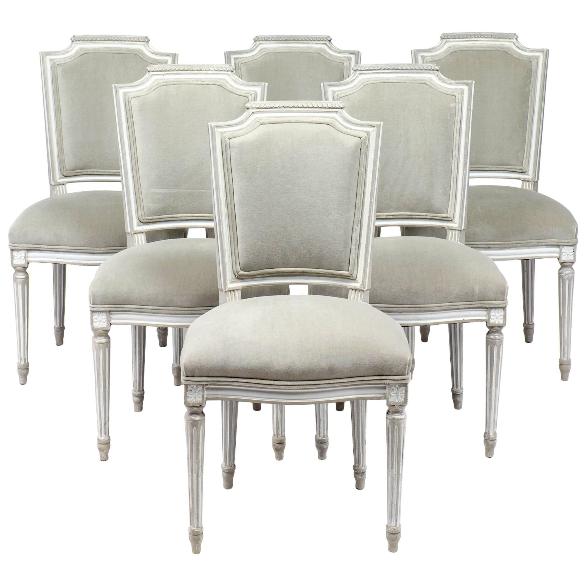 Antique Louis XVI Style Set of Six Dining Chairs at 1stDibs