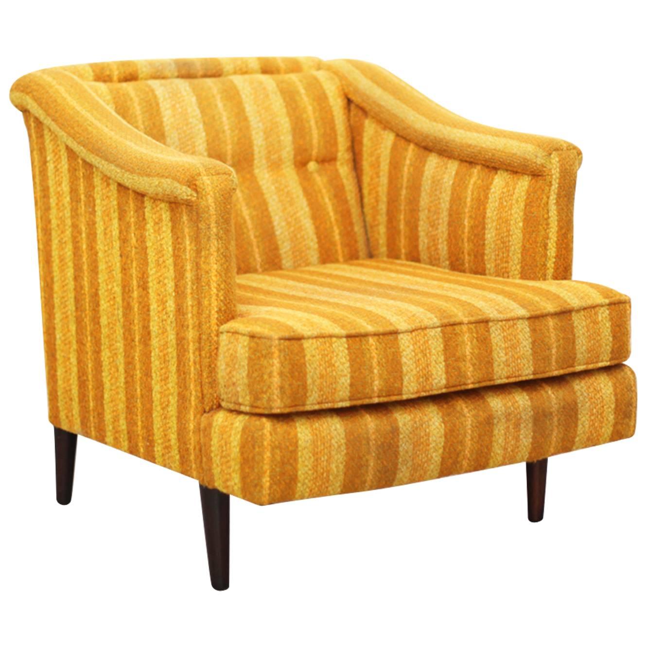 Edward Wormley Yellow Lounge Chair for Dunbar, Reupholstery Needed For Sale