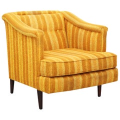 Fauteuil de salon jaune Edward Wormley pour Dunbar, retapissage nécessaire