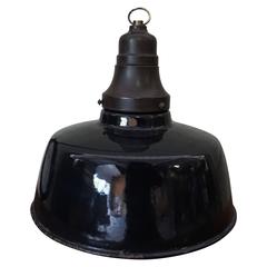 Industrial Enameled Factory Lamp, 1930s