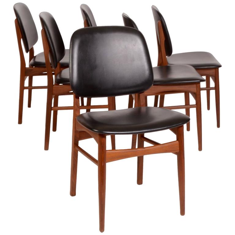 Set of Six Arne Vodder Danish Modern Dining Chairs in Teak at 1stDibs