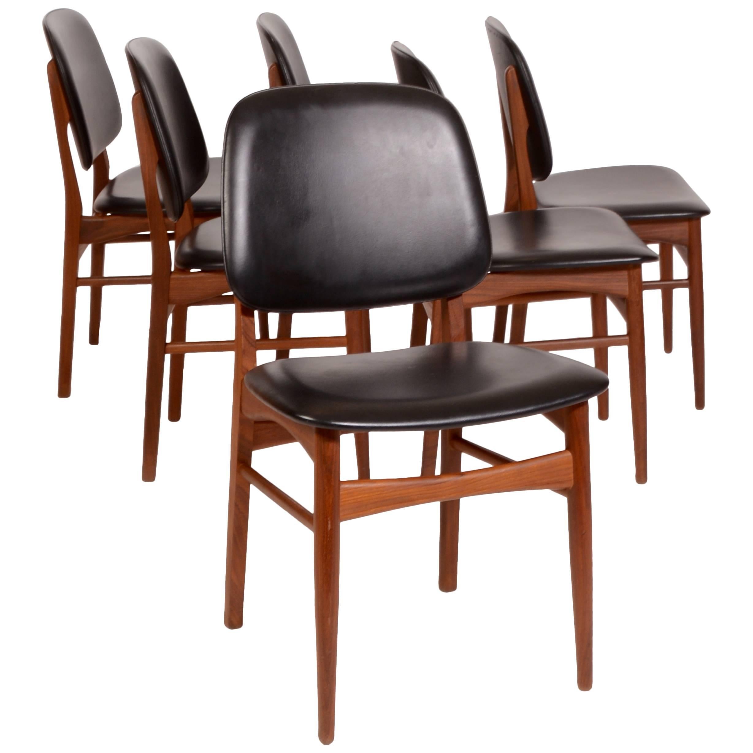 Set of Six Arne Vodder Danish Modern Dining Chairs in Teak